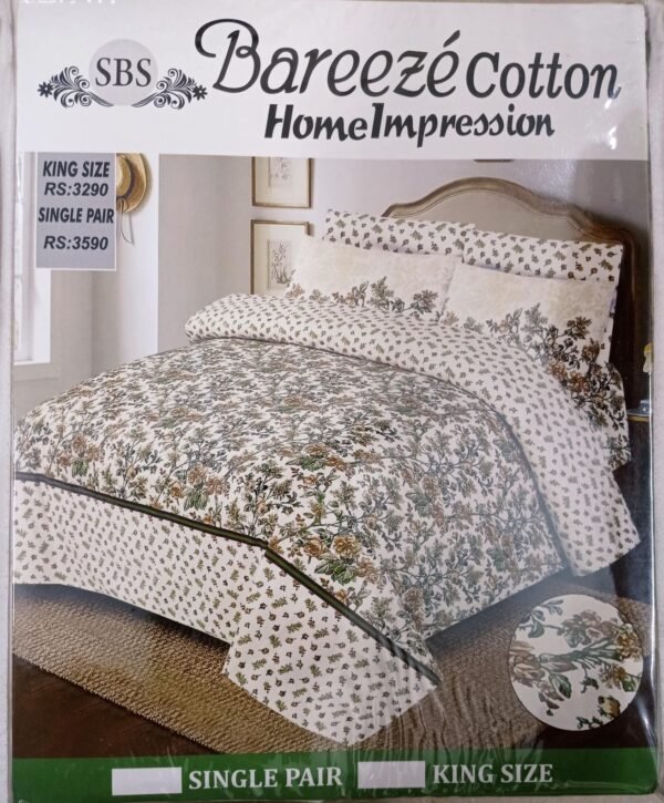 Breeze Cotton King Size Bedsheet – Home Impression - Image 2