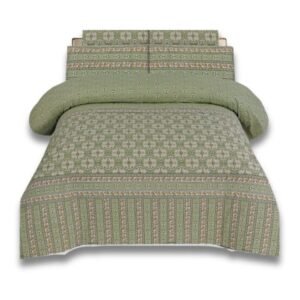 Zaree Premium King Size Bedsheet – Green Serenity