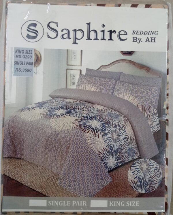 Sapphire Premium Design King Size Bedsheet - Image 3